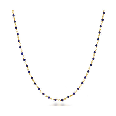 Rachel Reid Lapis Bead Chain Necklace