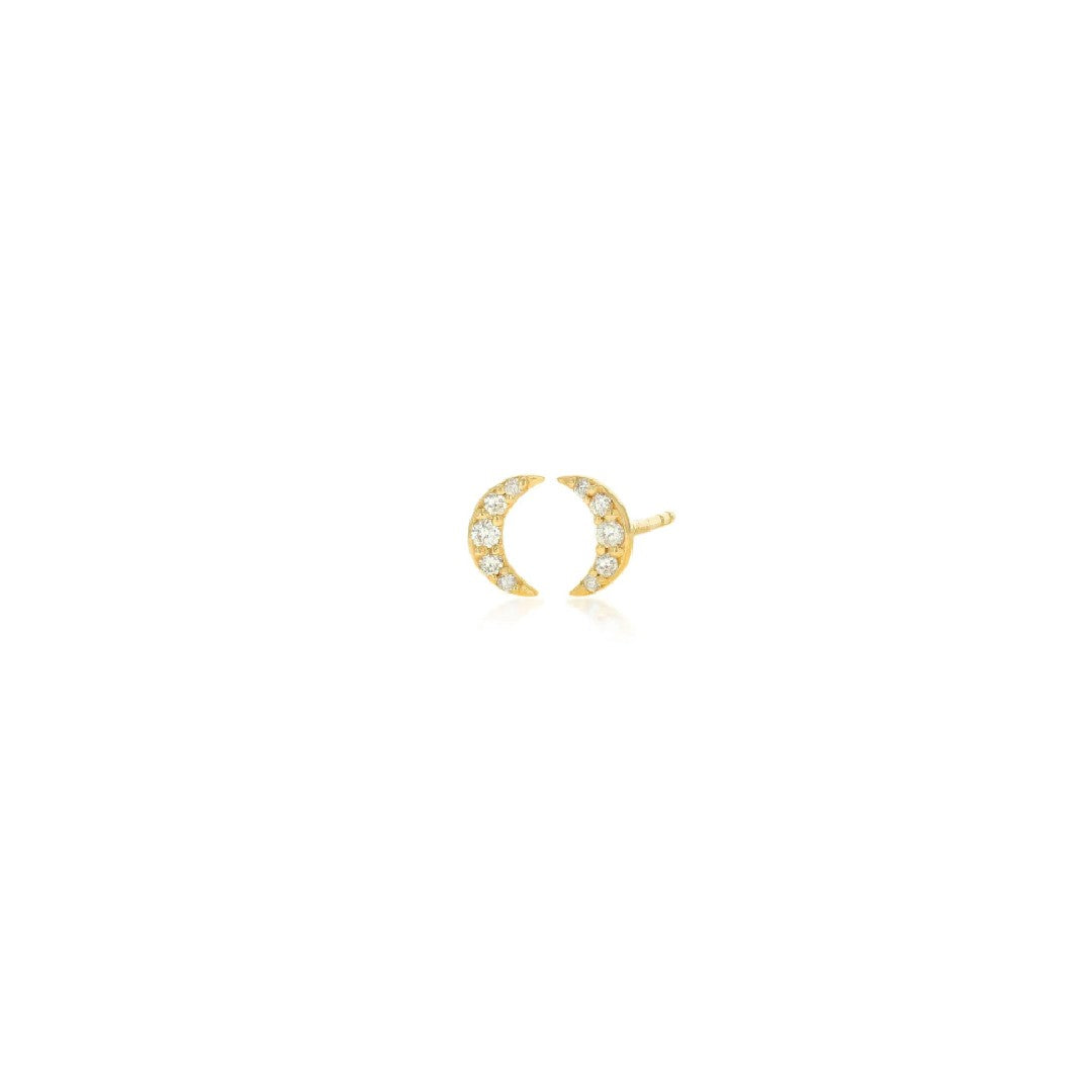 Rachel Reid Diamond Crescent Moon Stud Earrings