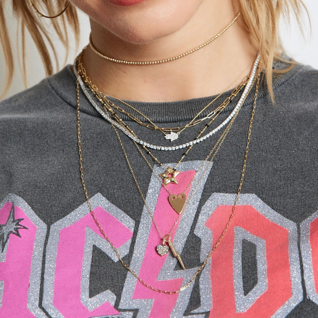 Rachel Reid Long Black Diamond Lightning Bolt Charm