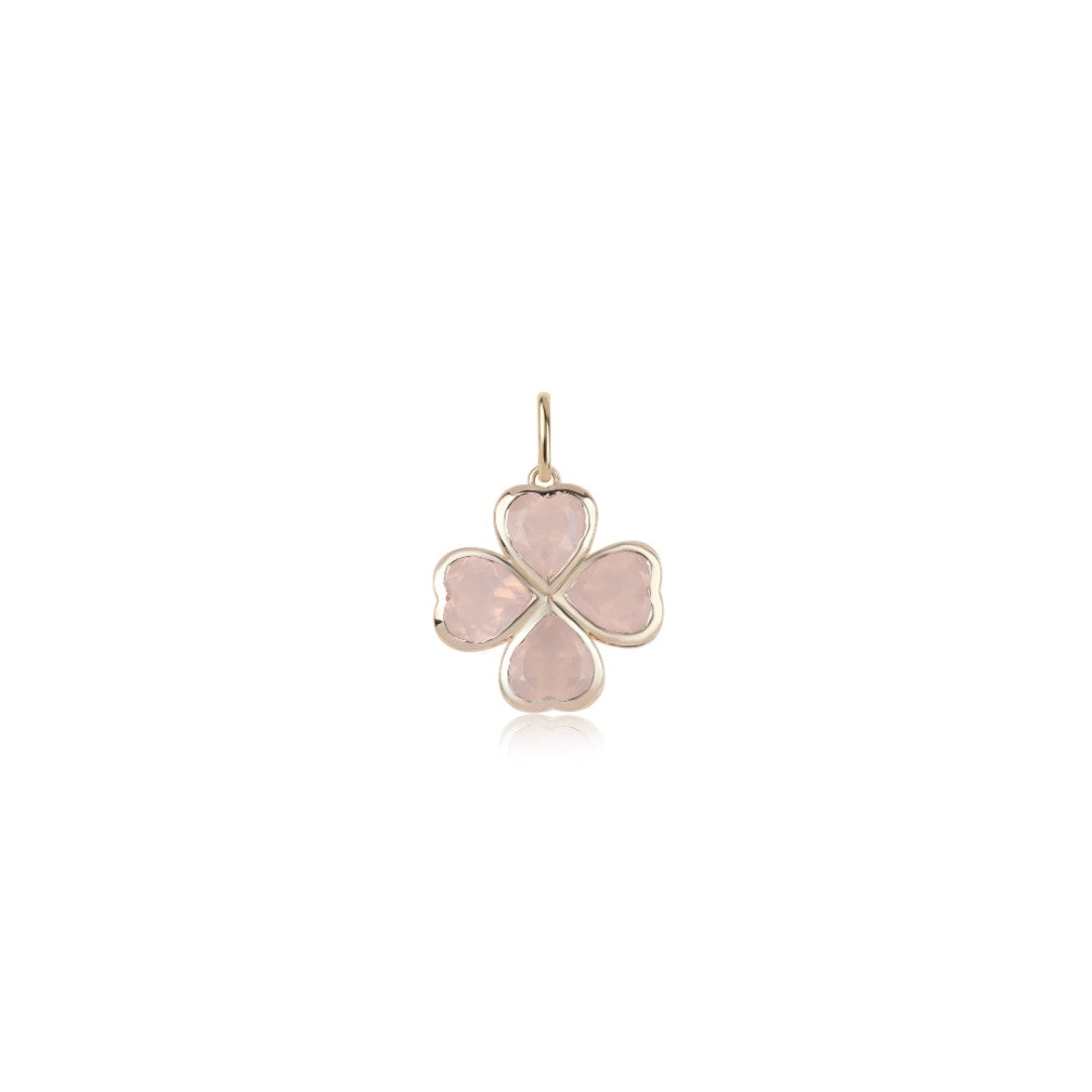 Rachel Reid Rose Quartz Clover Charm