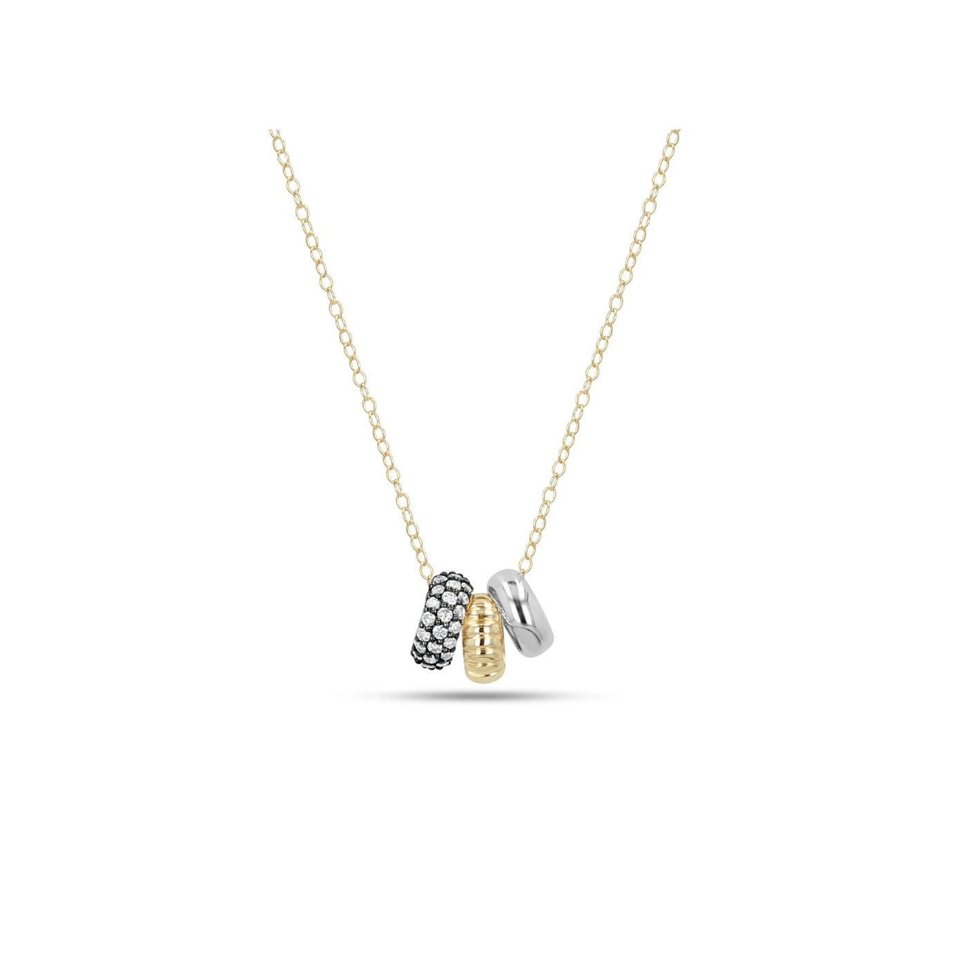 Rachel Reid Triple Wheel Diamond Necklace