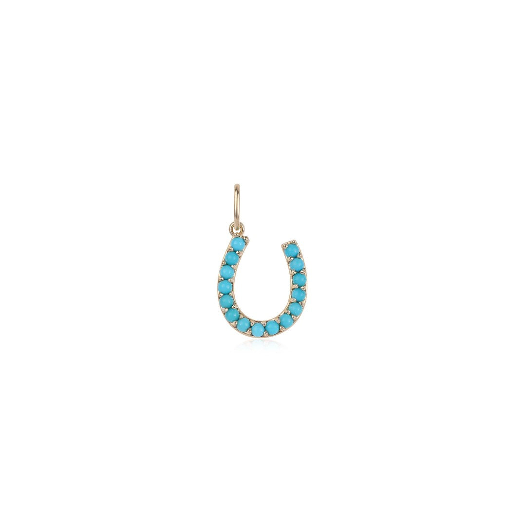 Rachel Reid Turquoise Horseshoe Charm