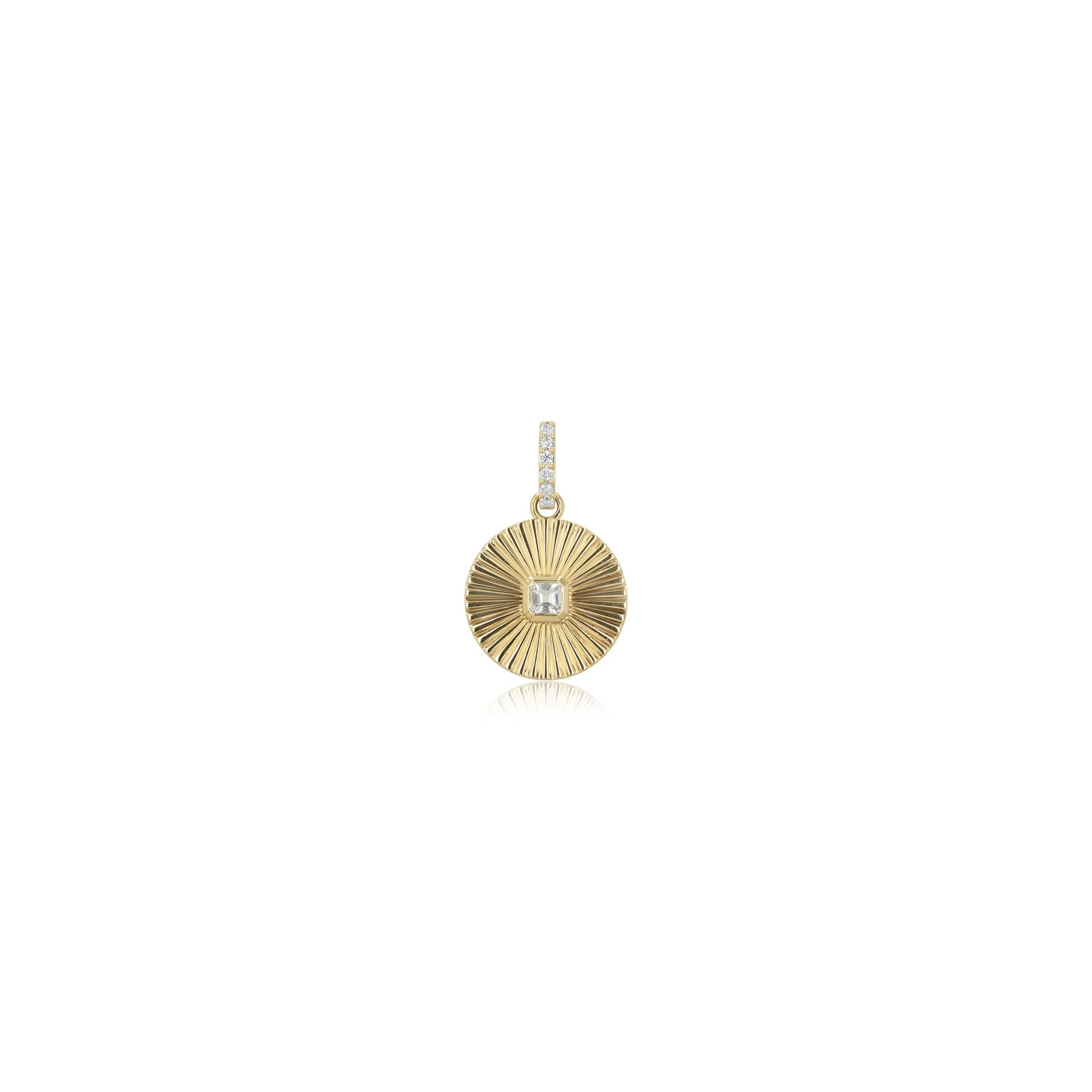 Rachel Reid White Topaz & Diamond Fluted Circle Charm