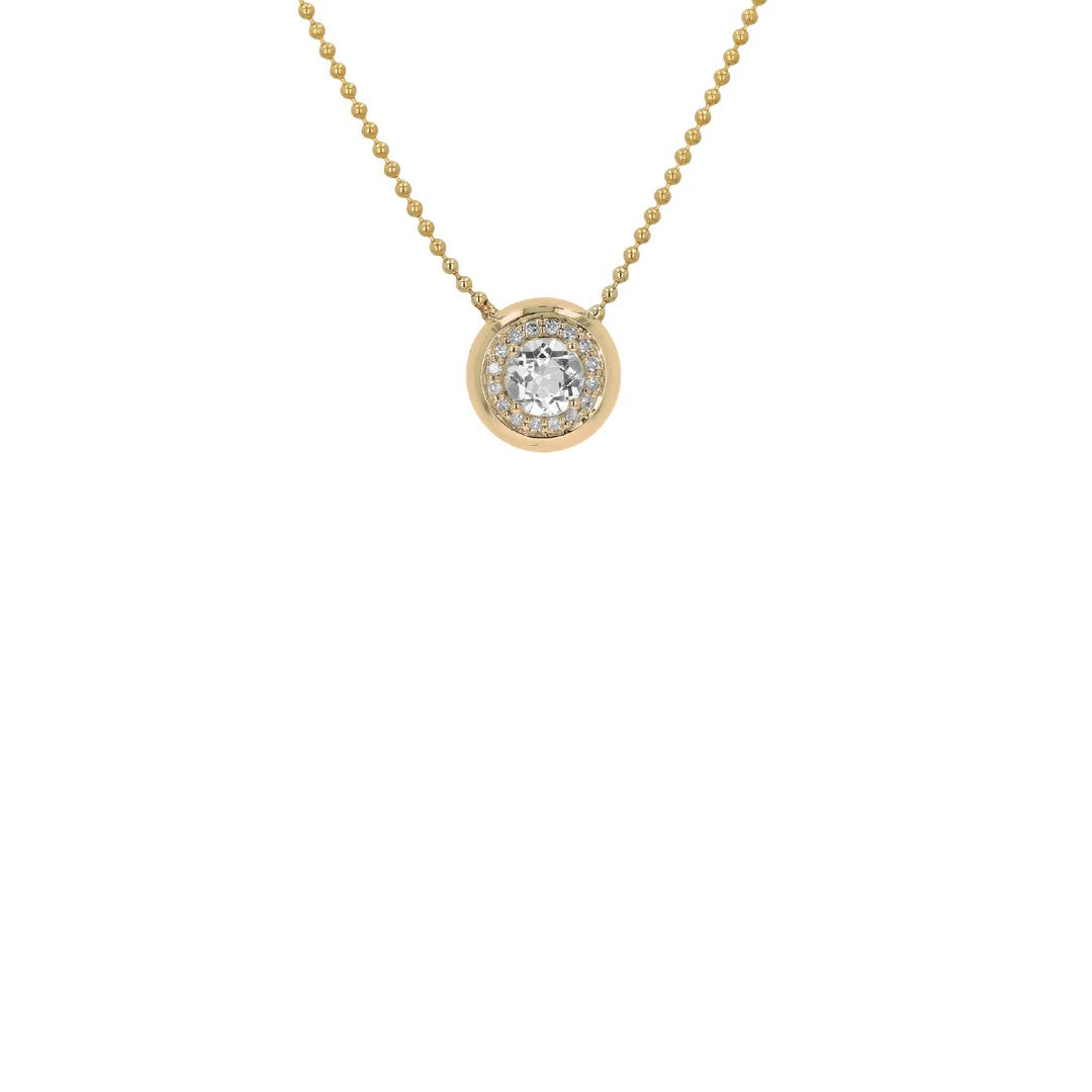 Rachel Reid White Topaz and Diamond Necklace