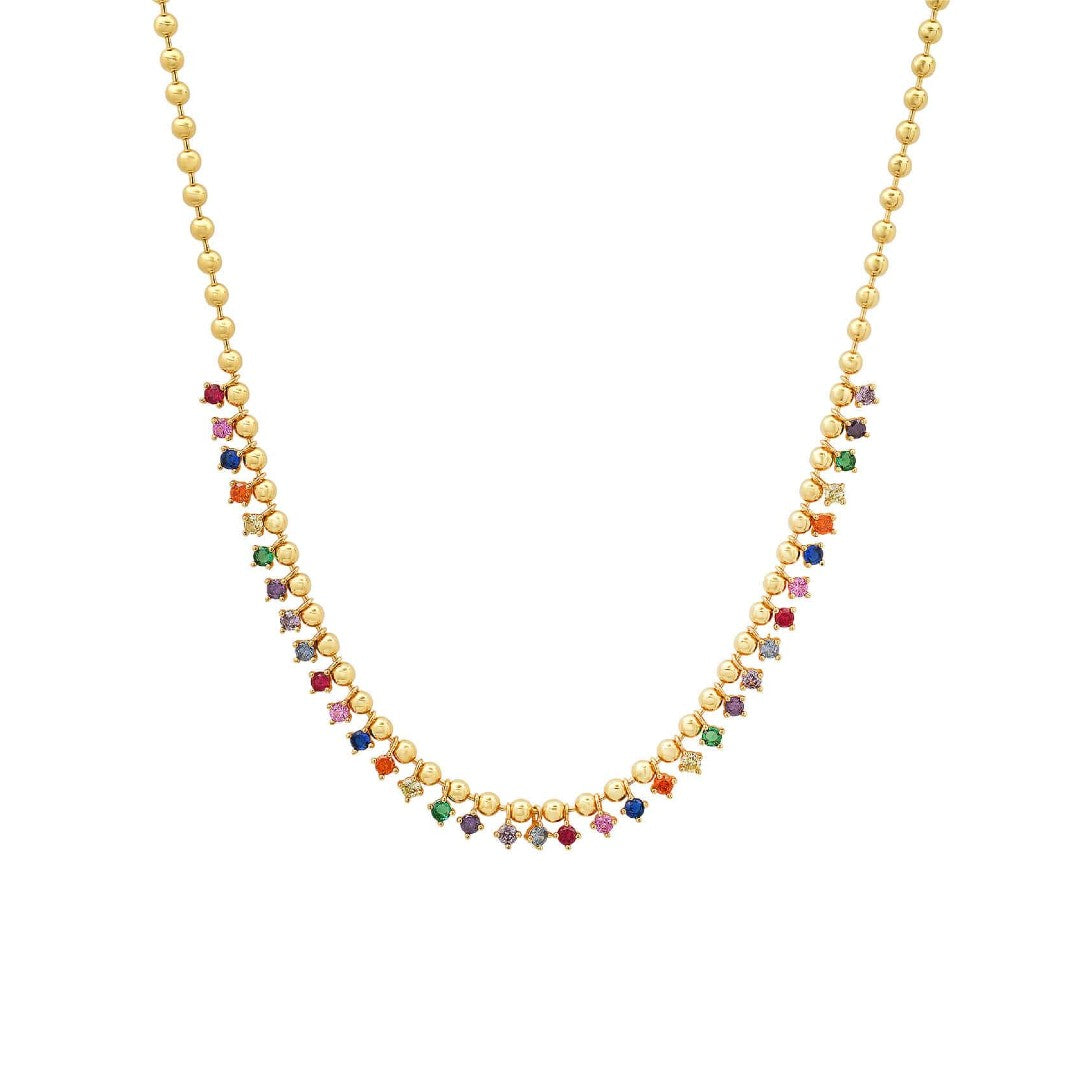 Rainbow Ball Chain Necklace