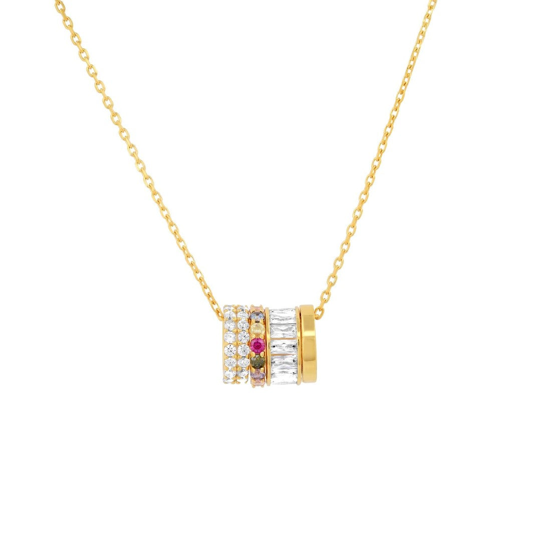 Rainbow CZ Rondelles Necklace