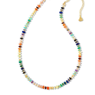 Rainbow Heishi Gemstone Necklace