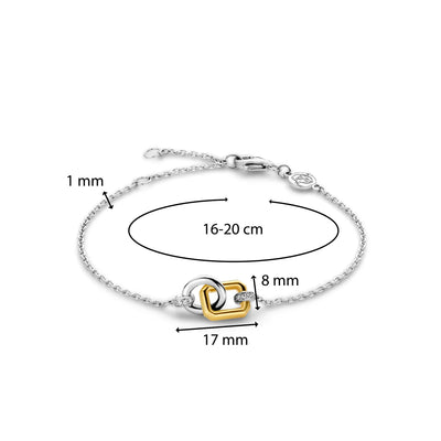 Ti Sento Milano Rectangle & Circle Interlocking Bracelet