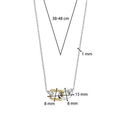 Rectangle & Circle Interlocking Milano Necklace