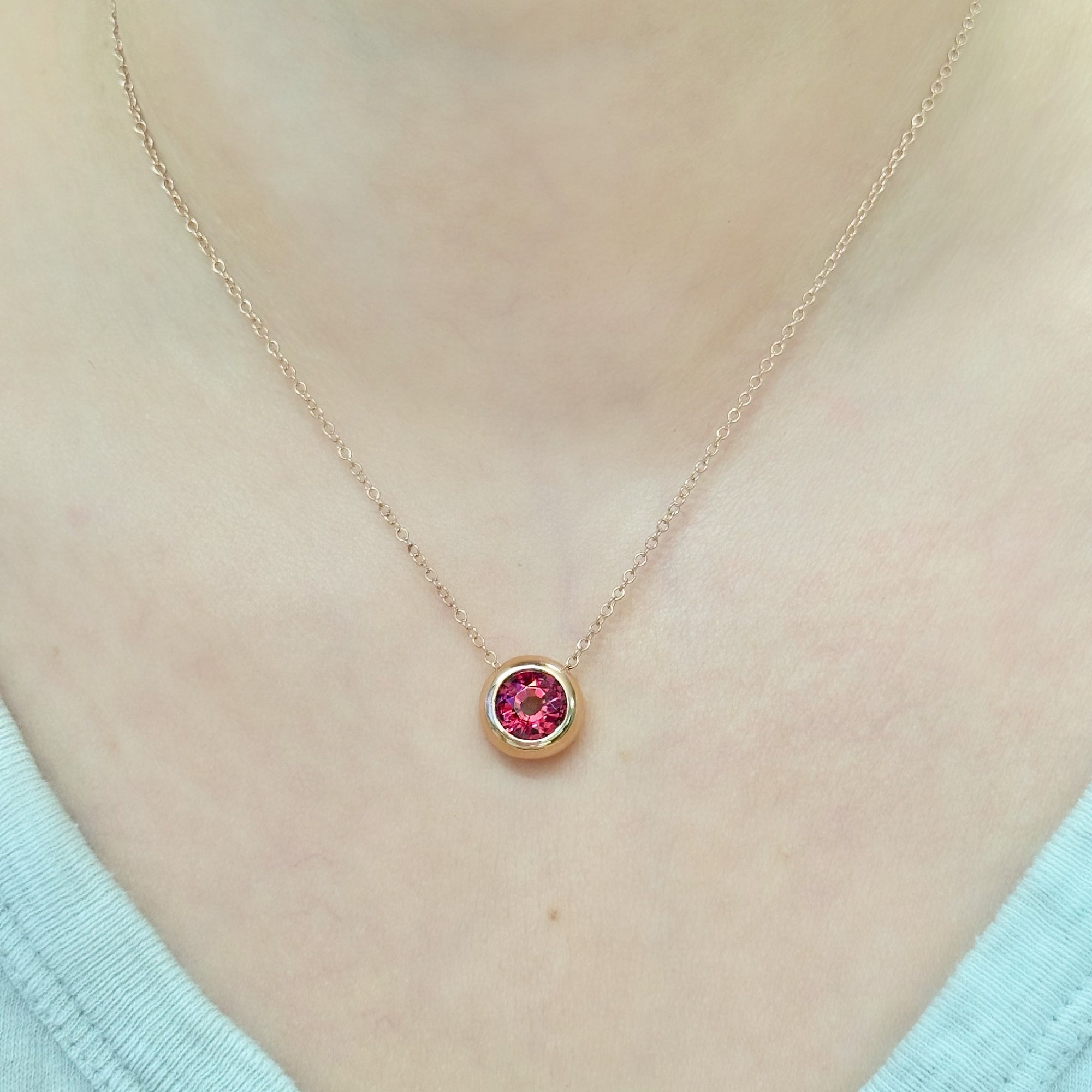 Jane Taylor Rhodolite Garnet Chubby Bezel Necklace