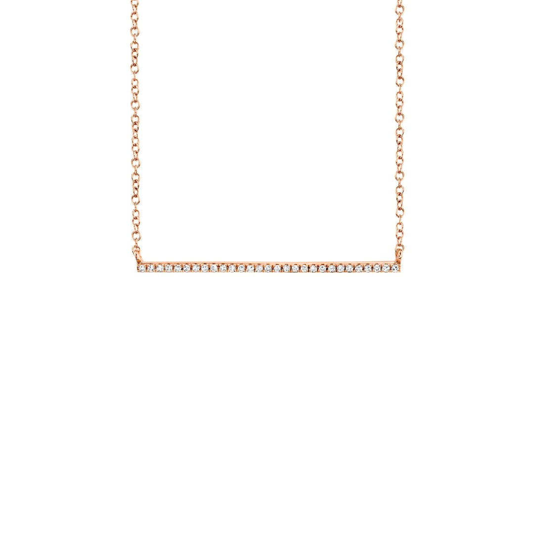 Shy Creation Thin Diamond Bar Necklace