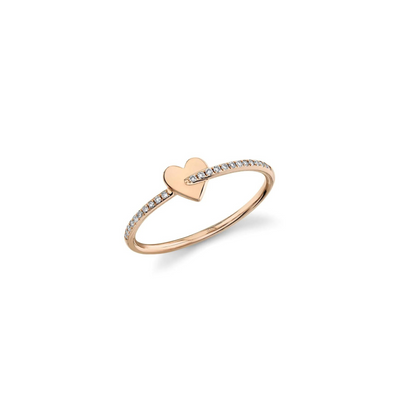 Shy Creation Heart Ring with Diamonds