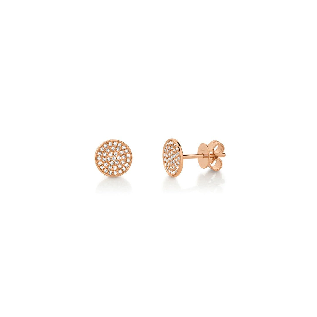 Shy Creation Pave Diamond Disc Studs