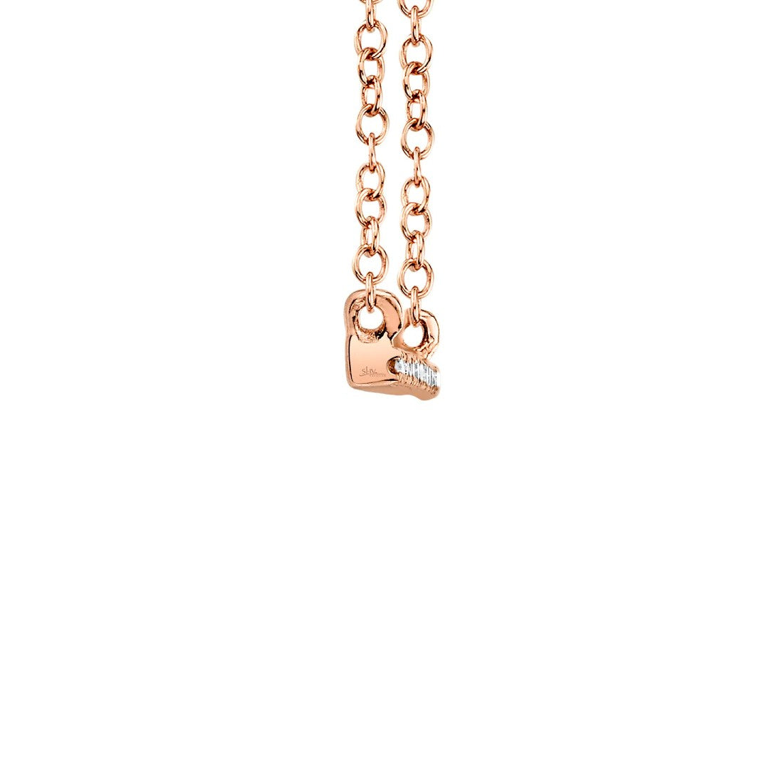 Shy Creation Thin Diamond Bar Necklace