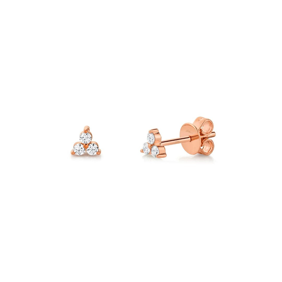 Shy Creation Triple Diamond Petite Studs