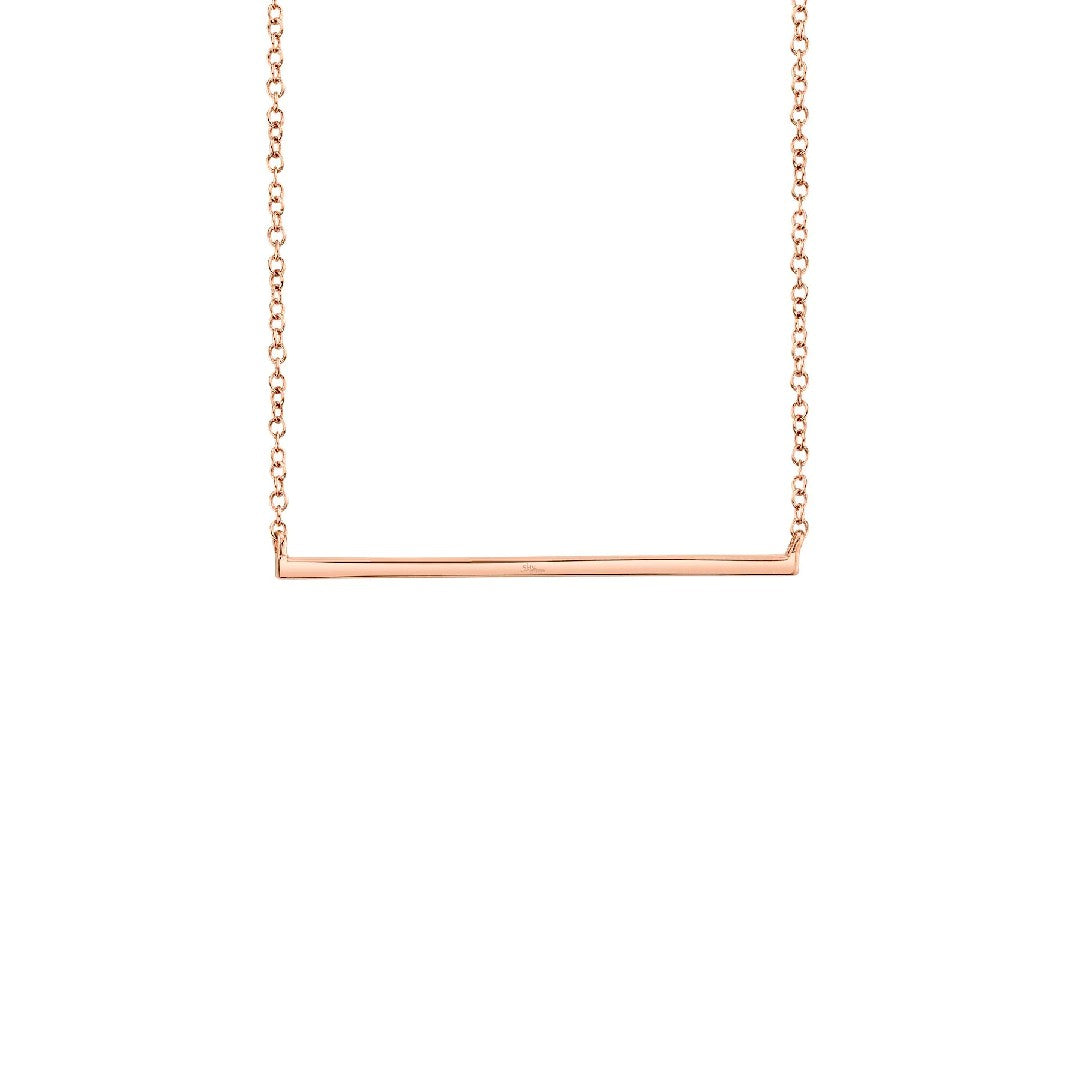 Shy Creation Thin Diamond Bar Necklace