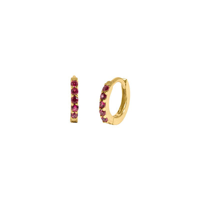 Ruby Small Huggie Hoops
