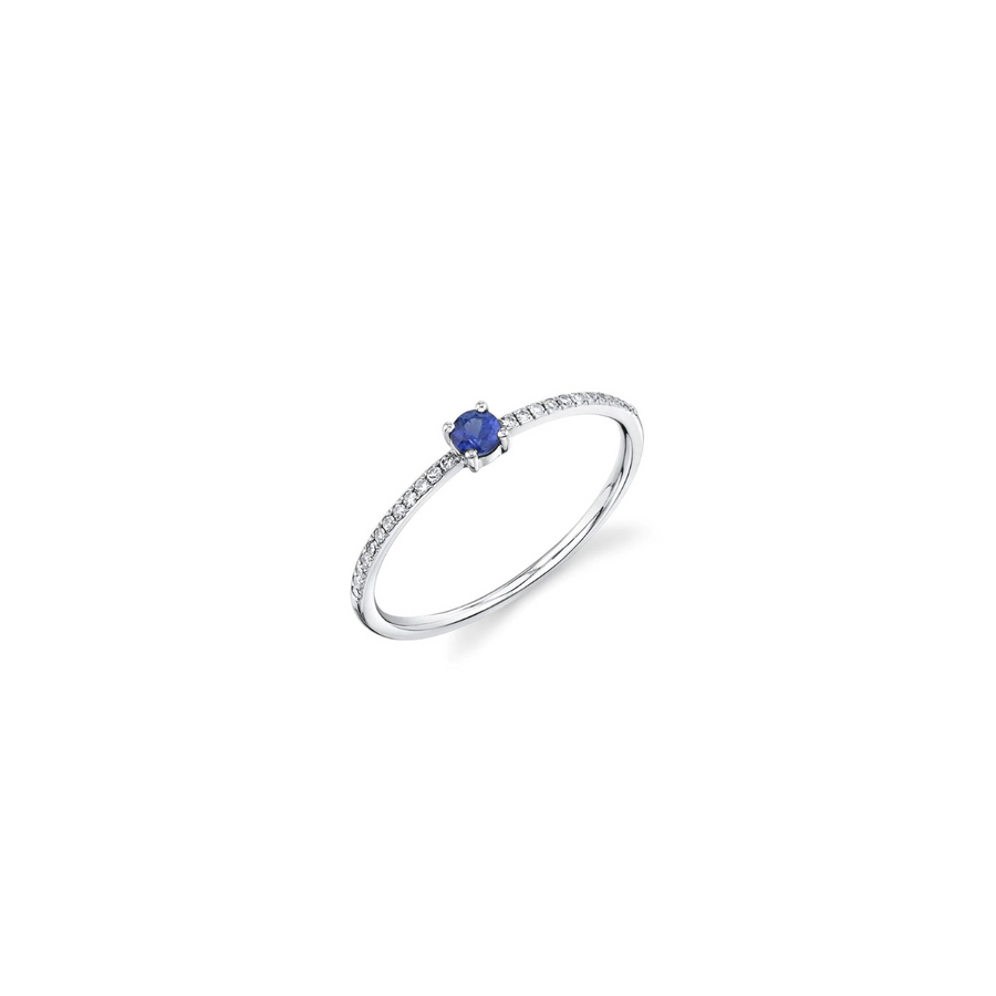 Shy Creation Thin Diamond & Sapphire Ring