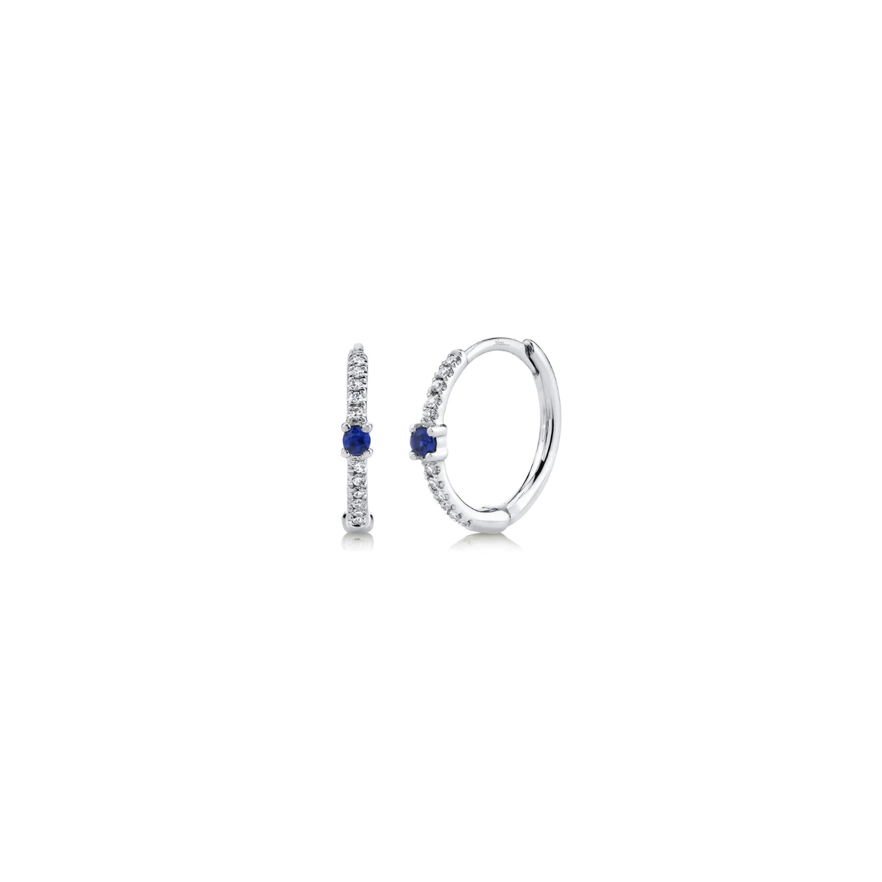 Shy Creation Diamond and Sapphire Hoops