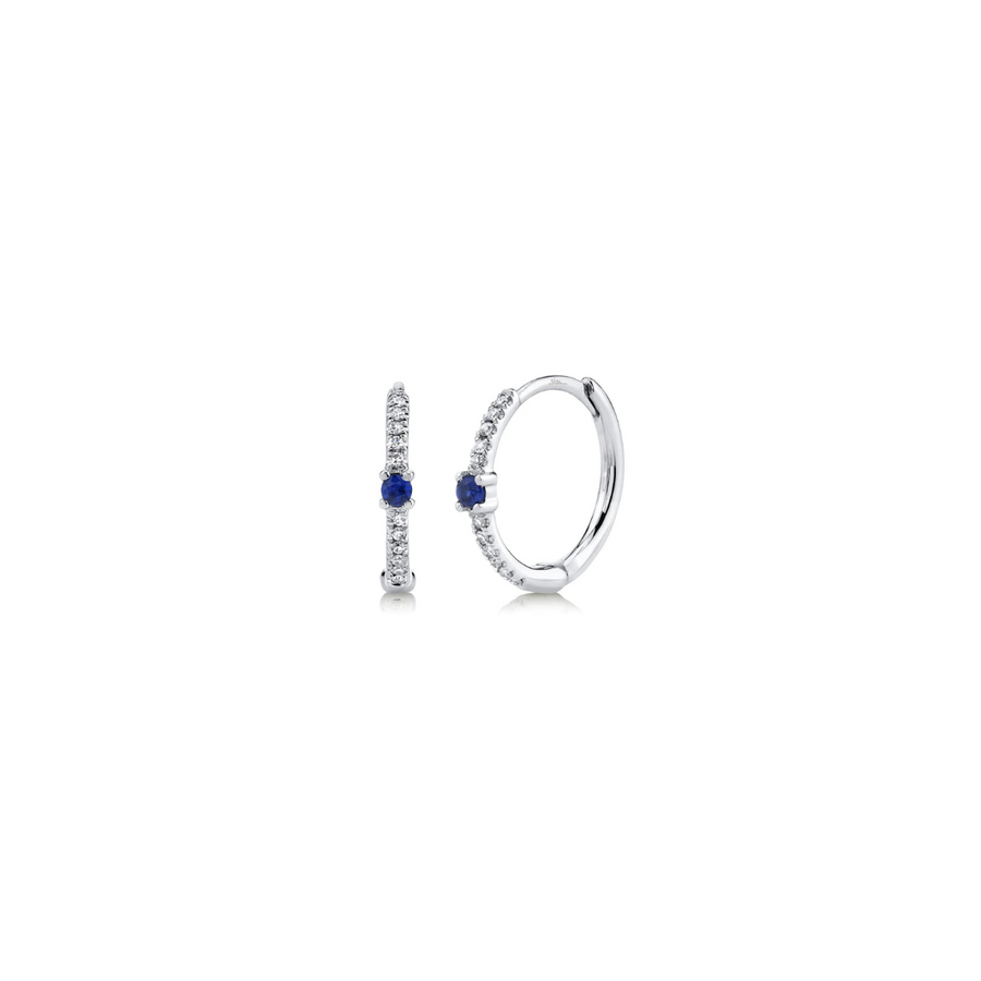 Shy Creation Diamond and Sapphire Hoops