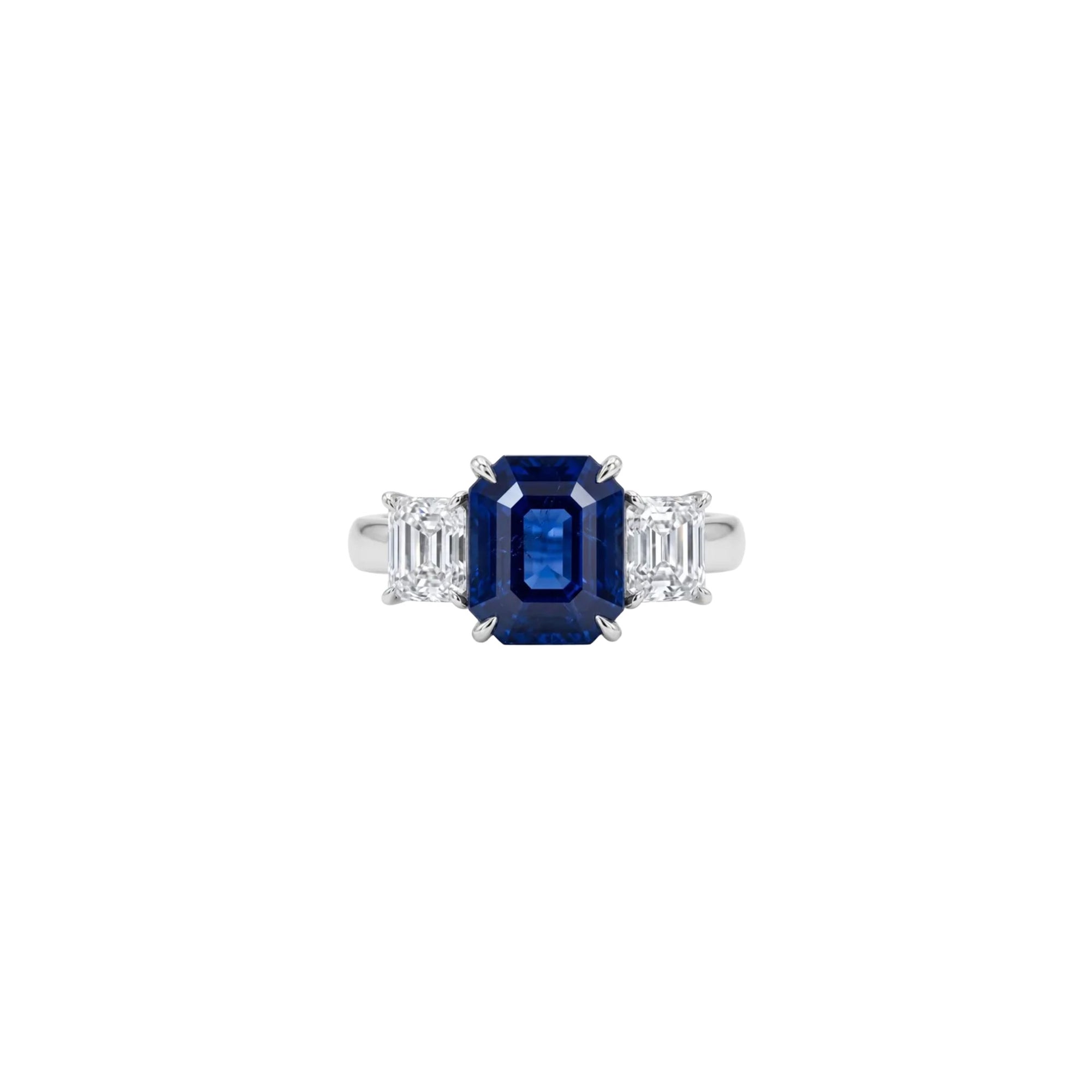 Sapphire & Diamond Three-Stone Ring