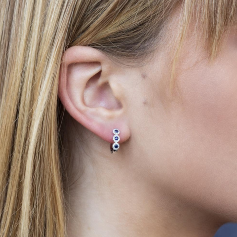 Shy Creation Diamond & Sapphire Hoops
