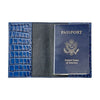 Embossed Crocodile Leather Passport Cover