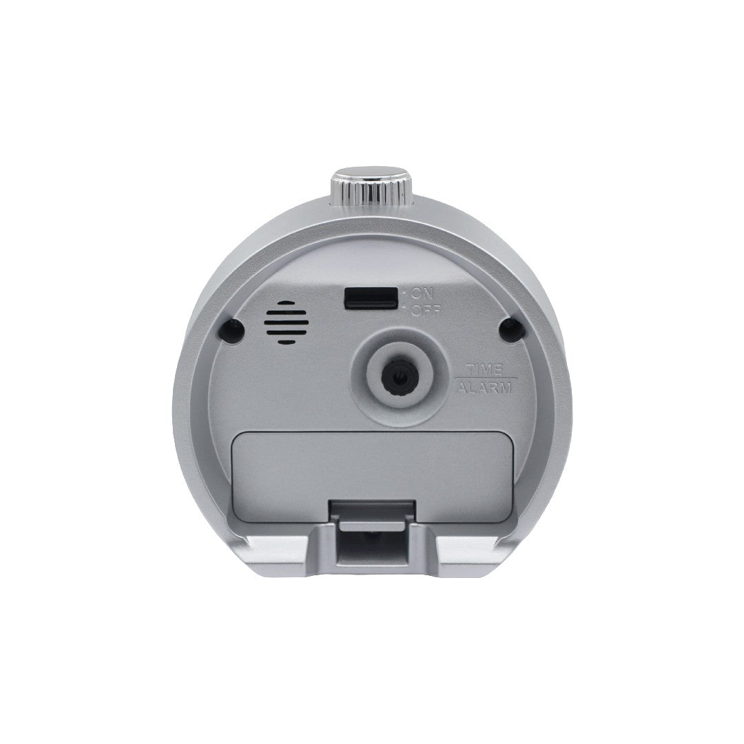 Seiko Heritage Design Desk Table Alarm Clock - Silver & Black