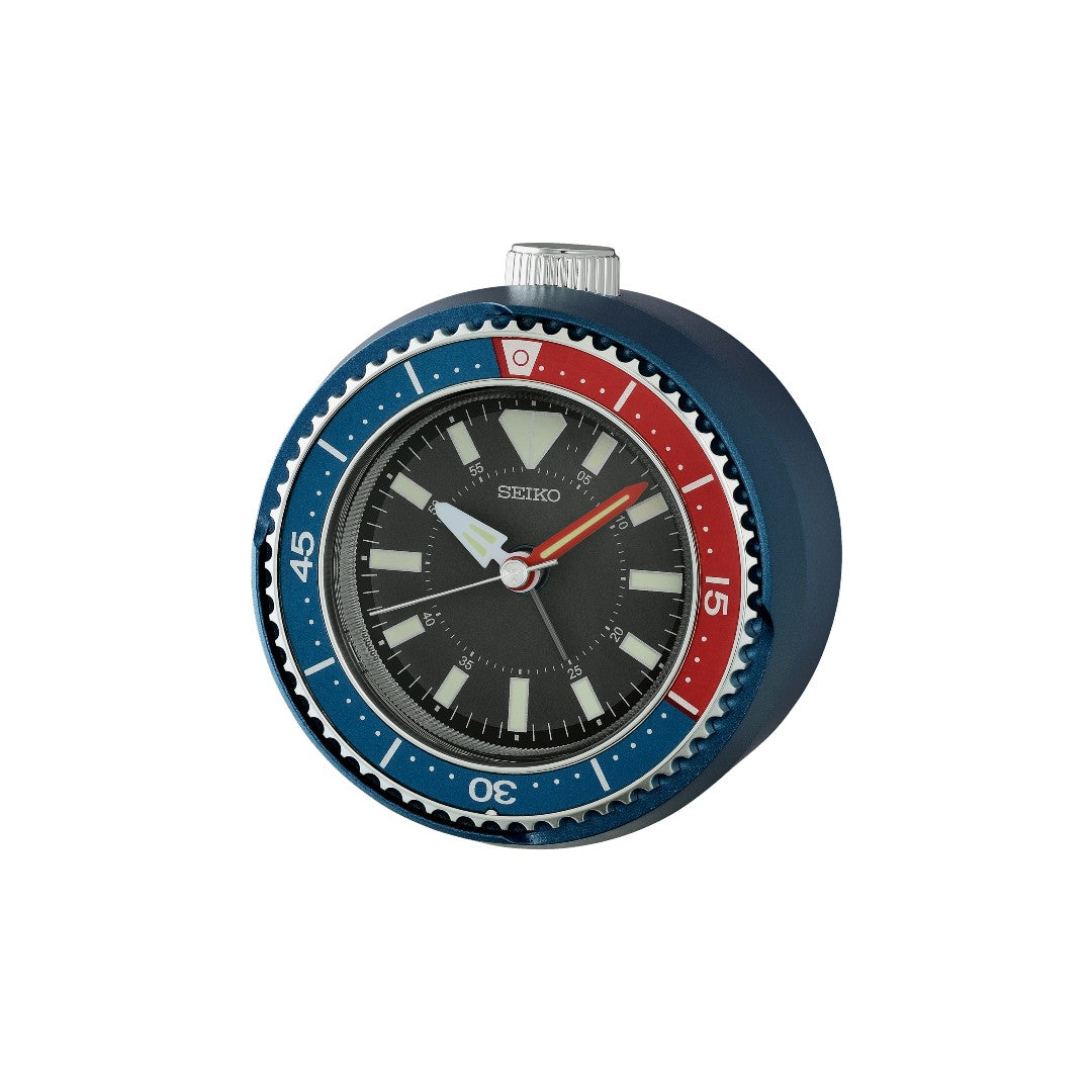 Seiko Heritage Design Desk Table Alarm Clock - Dark Blue & Red