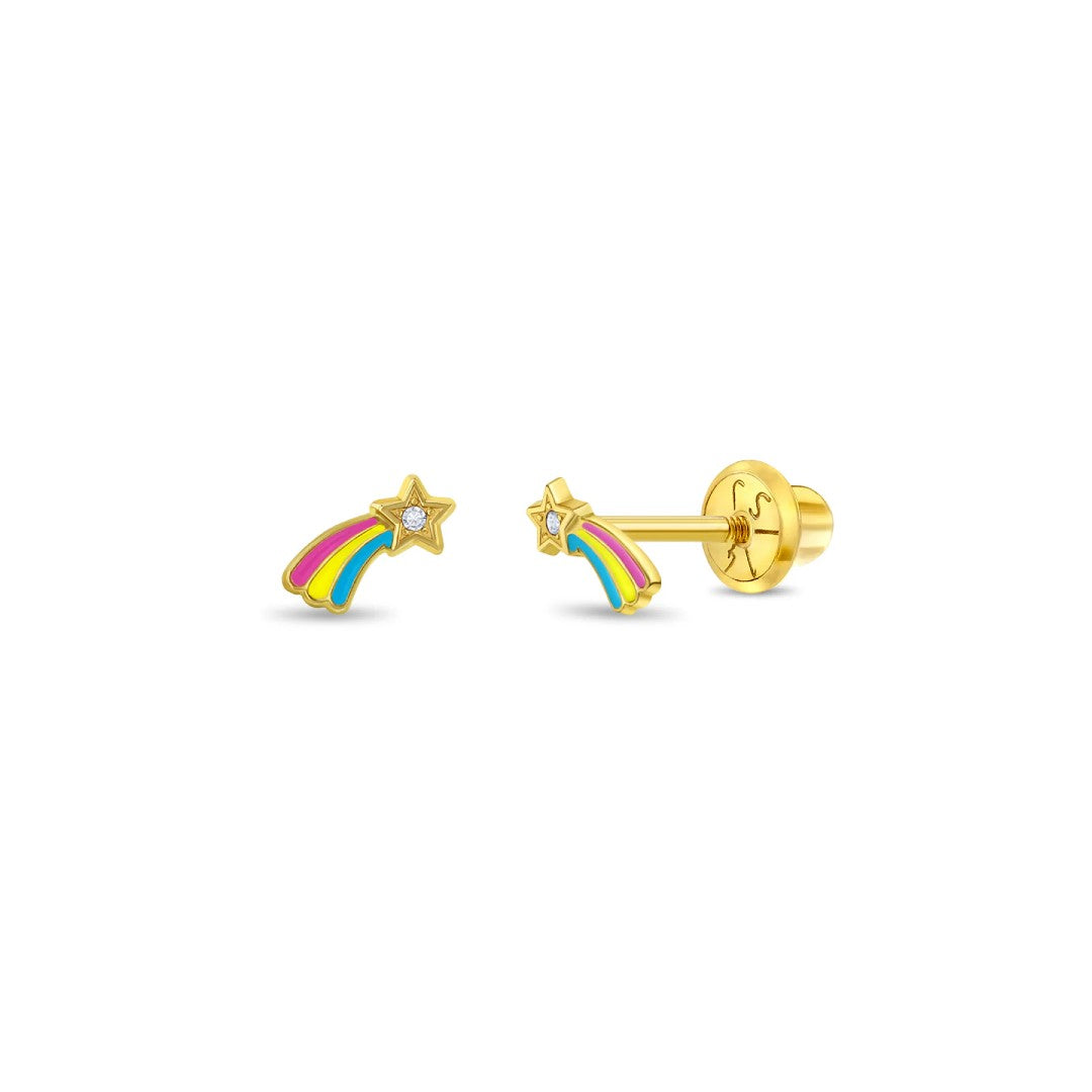 Shooting Star Rainbow Little Girl's Earrings