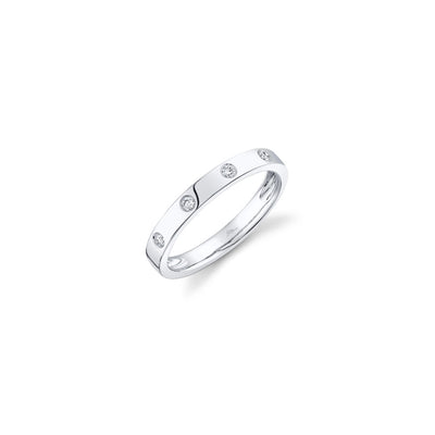 Shy Creation Diamond Burnished Halfway Band