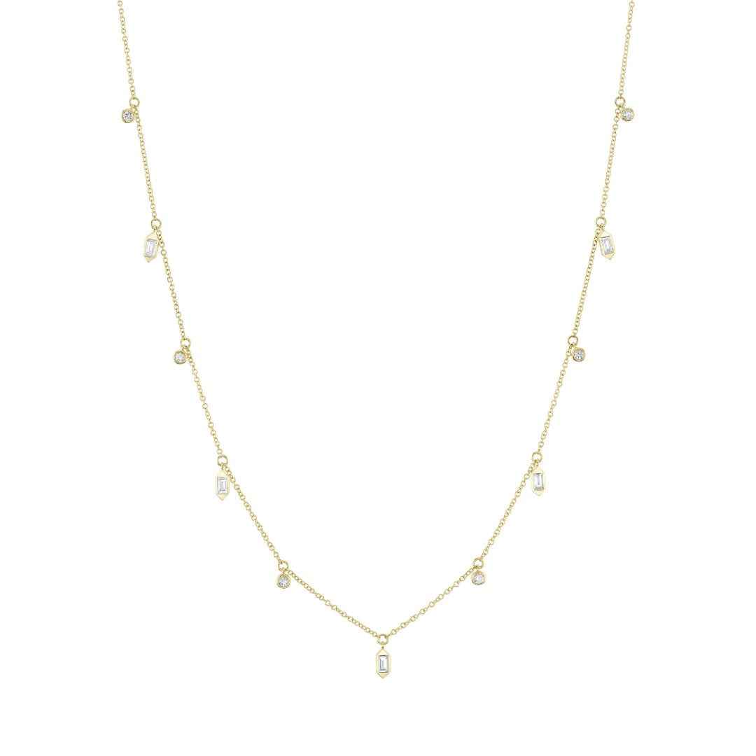 Shy Creation Baguette Bezel Necklace