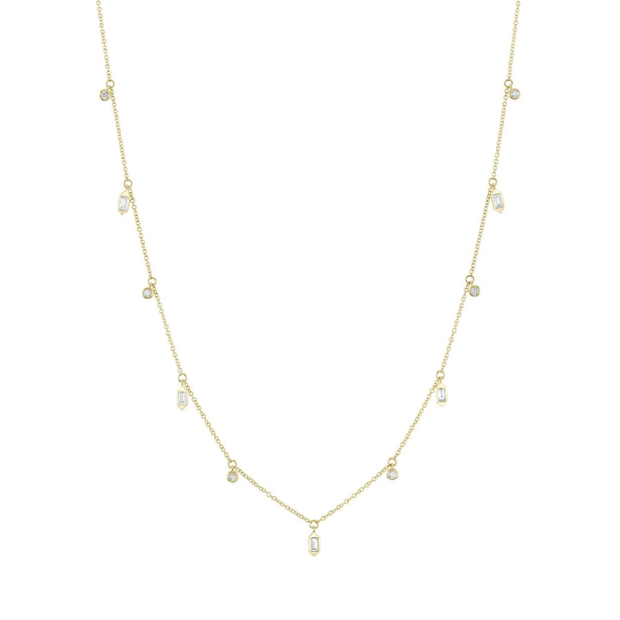 Shy Creation Baguette Bezel Necklace