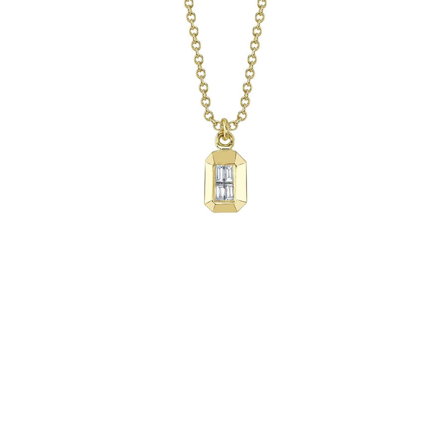 Shy Creation Baguette Diamond Geo Cut Necklace