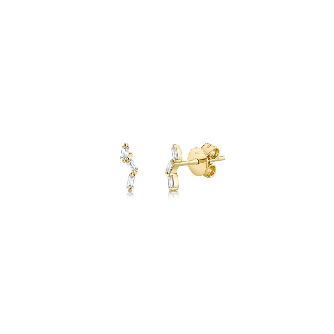 Shy Creation Baguette Diamond Studs