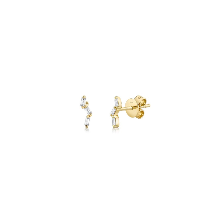 Shy Creation Baguette Diamond Studs