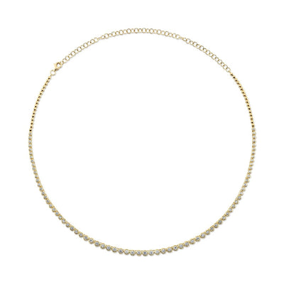 Shy Creation Bezel Diamond Tennis Necklace