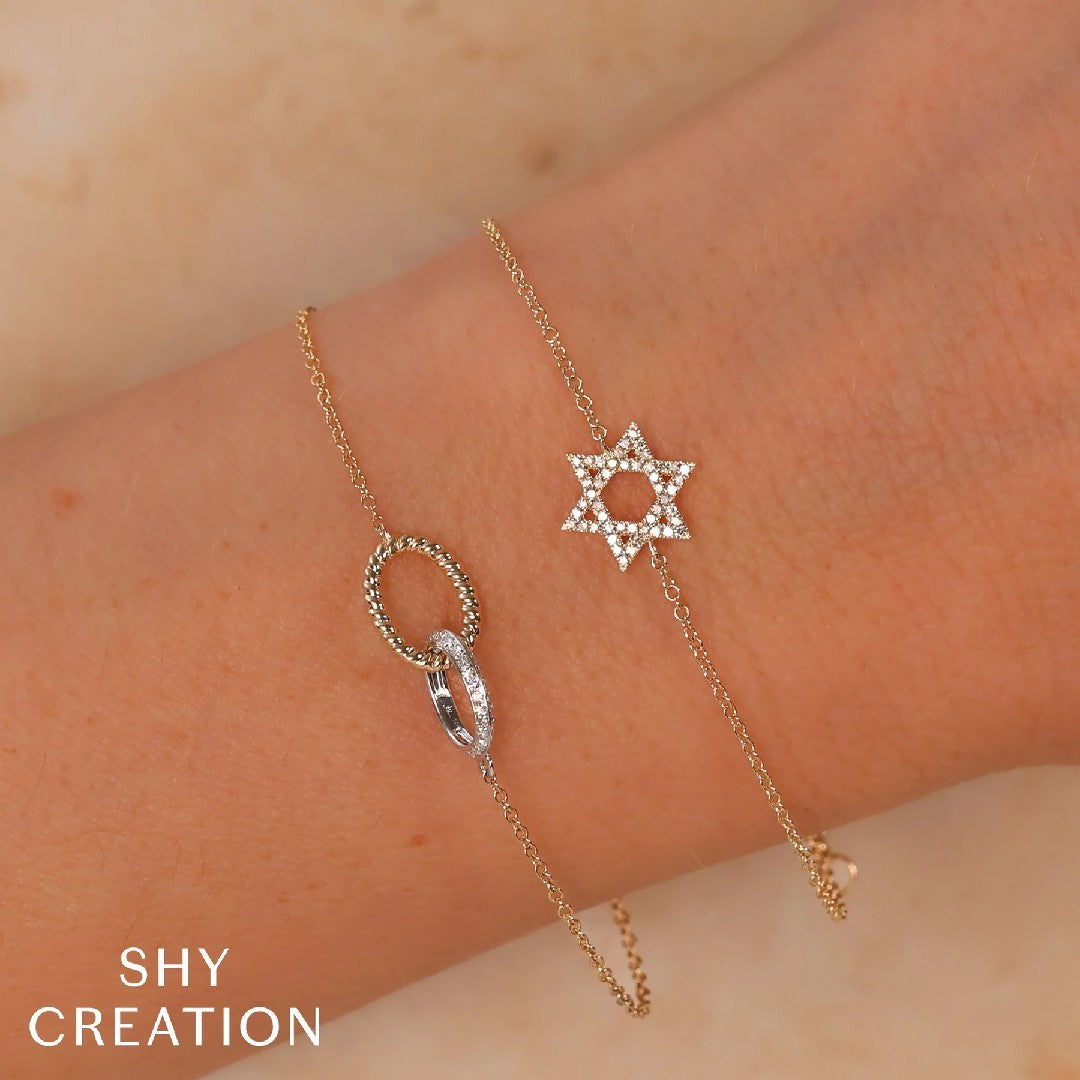 Shy Creation Diamond Star of David Bracelet