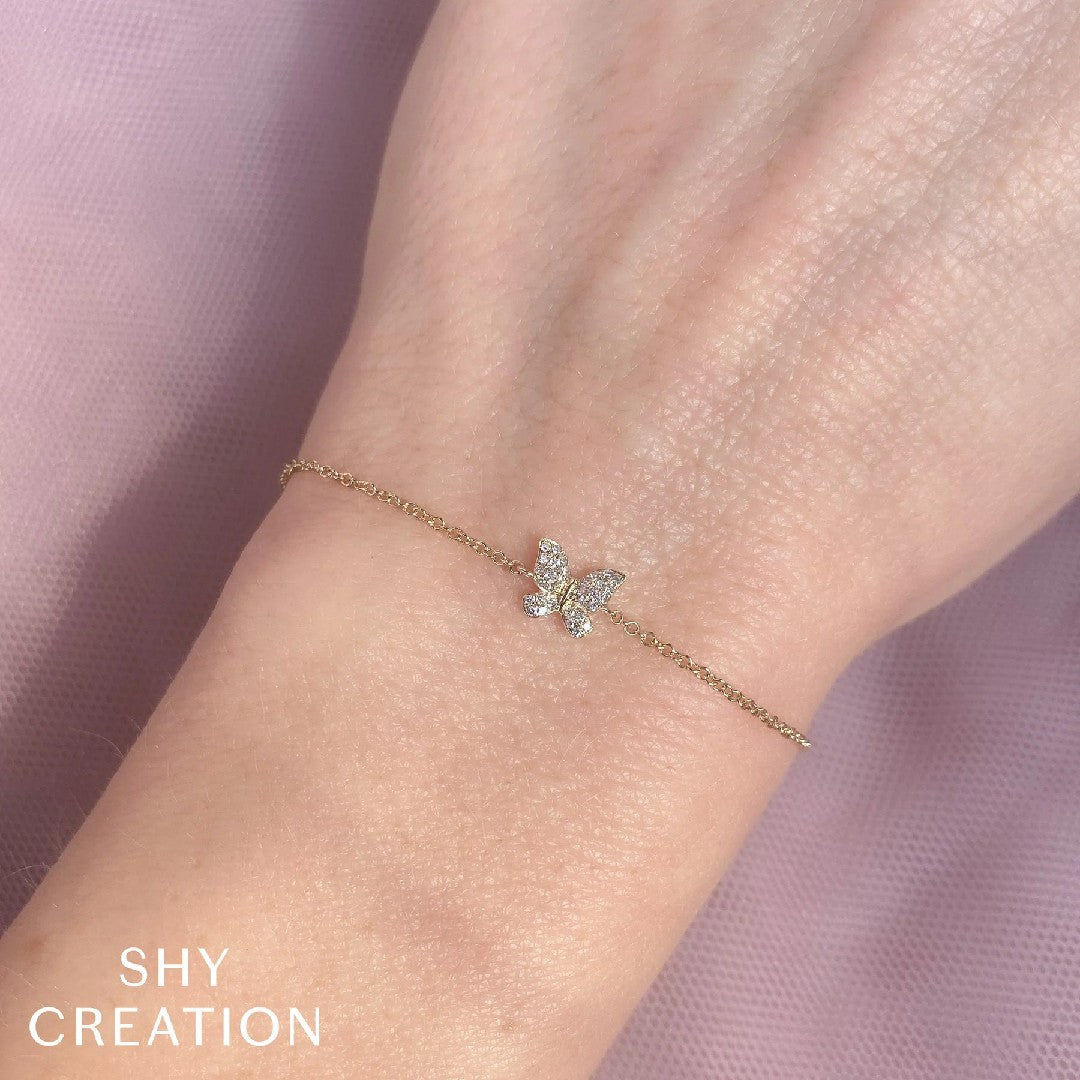 Shy Creation Diamond Butterfly Bracelet