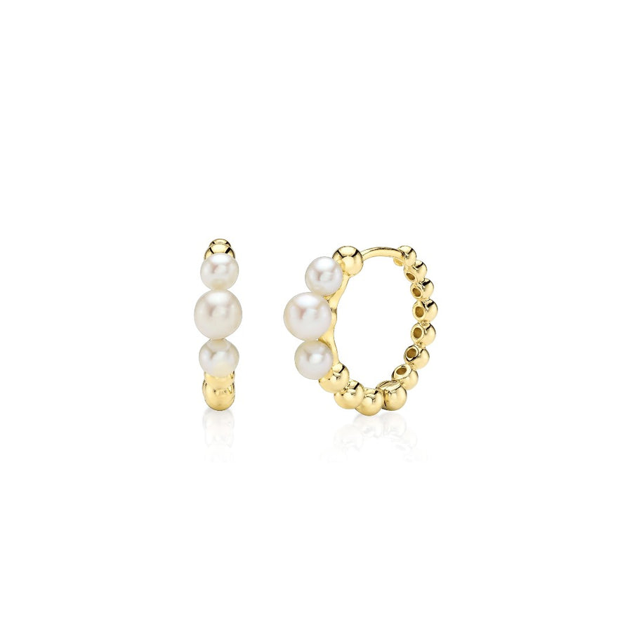 Shy Creation Cultured Pearl Beaded Hoops