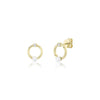 Shy Creation Cultured Pearl Open Circle Studs
