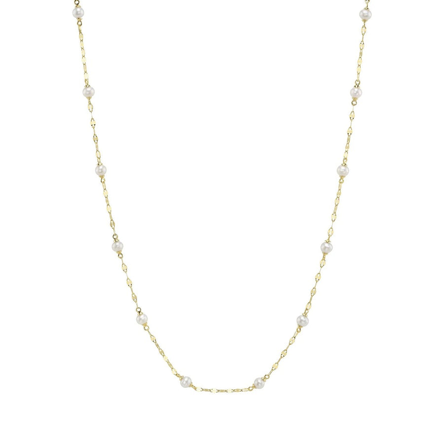 Shy Creation Cultured Pearl Sparkle Chain Necklace
