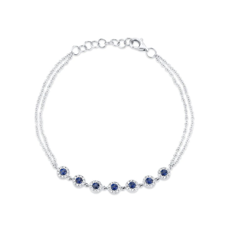 Shy Creation Diamond & Sapphire Multi Halos Bracelet
