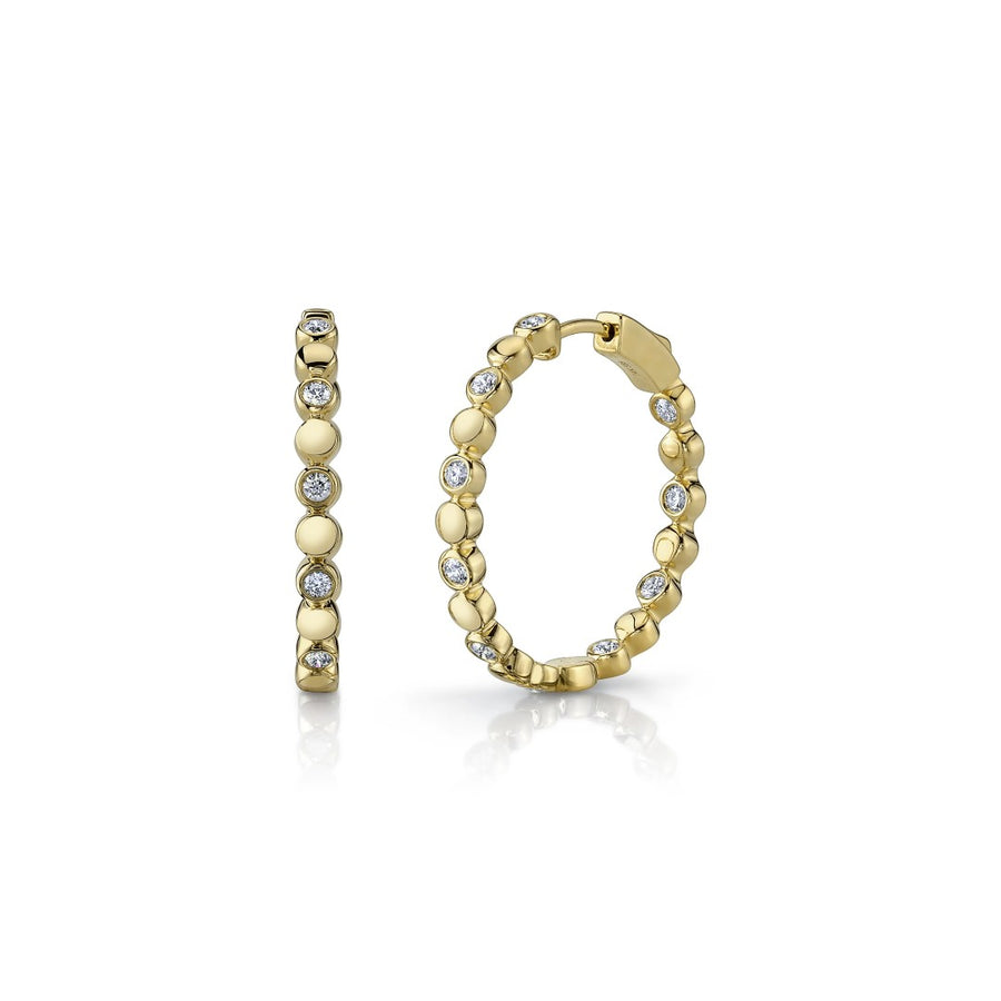 Shy Creation Diamond Bezel Alternating Hoops