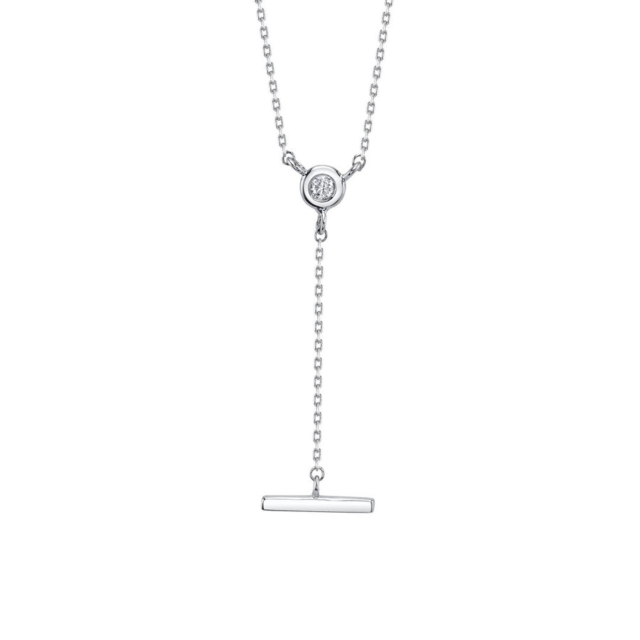 Shy Creation Diamond Bezel Lariat Necklace
