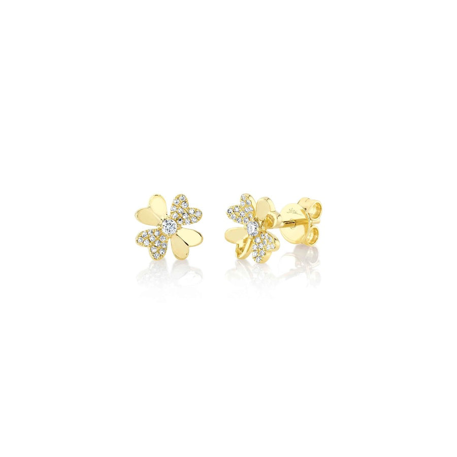 Shy Creation Diamond Clover Earrings