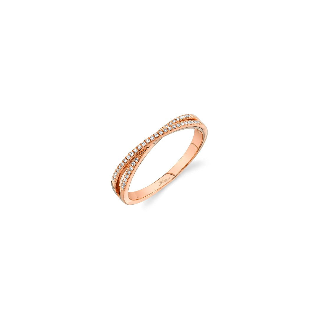 Shy Creation Diamond Criss Cross Ring