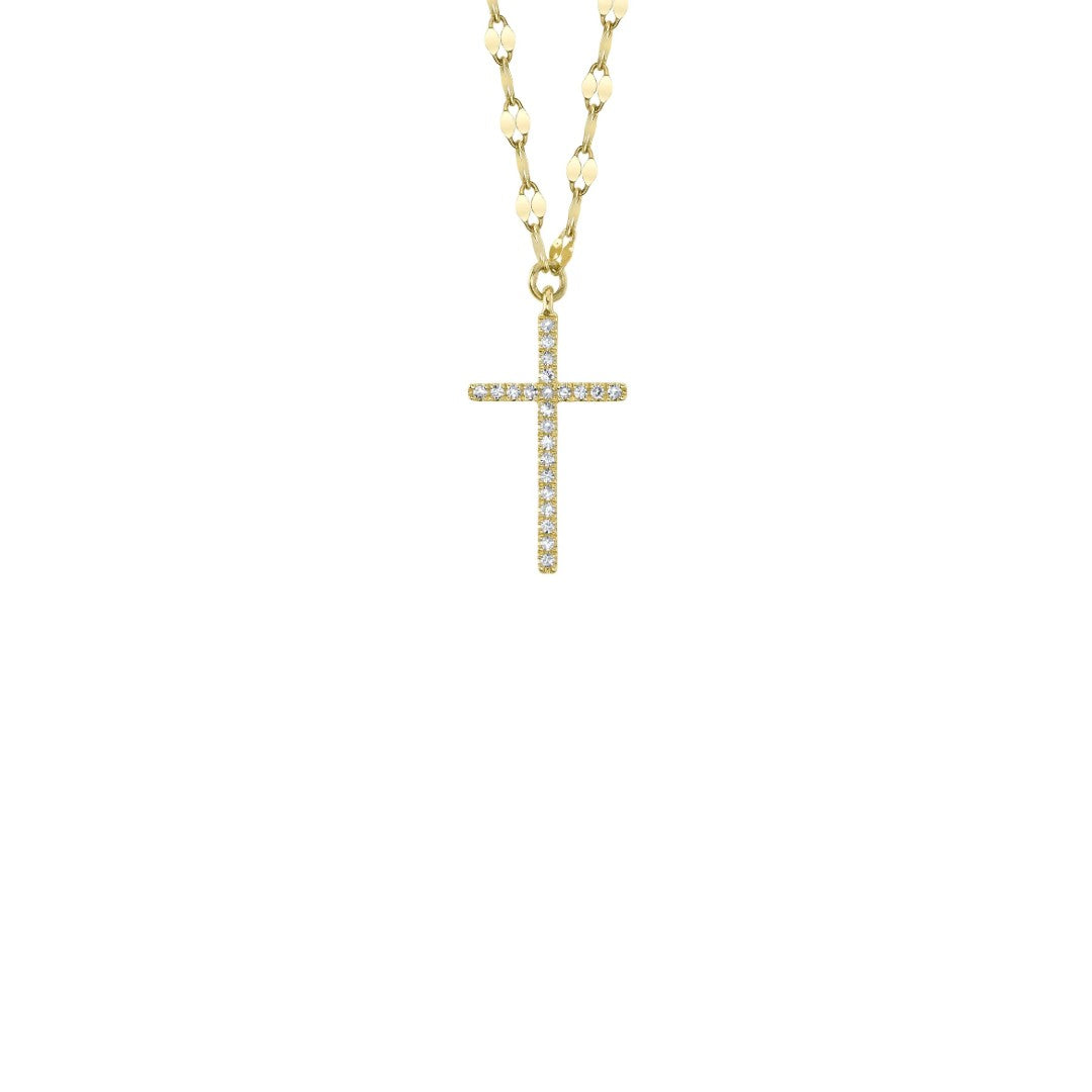 Shy Creation Diamond Cross Sparkle Chain Necklace