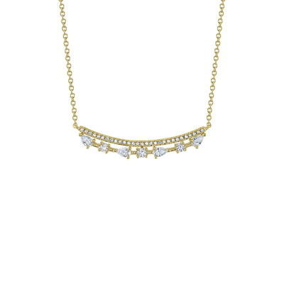Shy Creation Diamond Curved Bar Necklace