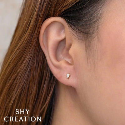 Shy Creation Diamond Pear Studs
